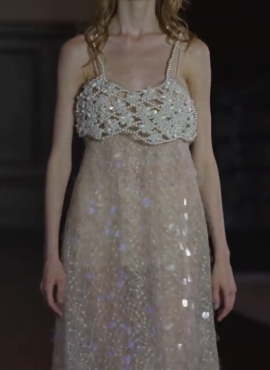 Gorgeous Spaghetti Straps Pink Prom Dress Sequins Beading A-Line Evening Dress GG7319