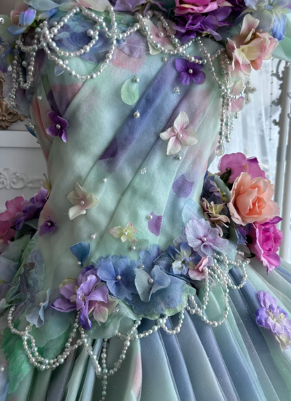 Vibrant Strapless Purple Prom Dress Appliques Beaded A-Line Evening Dress GG7341