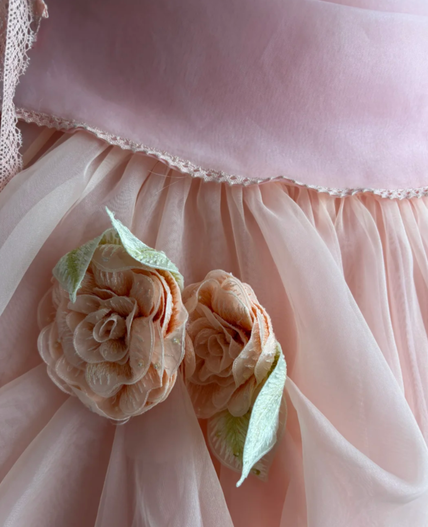 Unique Spaghetti Straps Pink Prom Dress Sequins Appliques Tulle A-Line Evening Dress GG7385