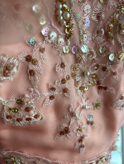 Charming Strapless Pink Prom Dress Sequins Handmade Flowers Mermaid Evening Dress GG7386