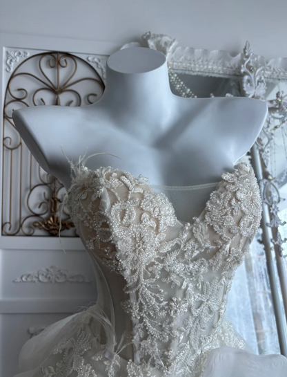 Chic Strapless White Homecoming Dress Beads Ruffles A-Line Birthday Dress GG7425