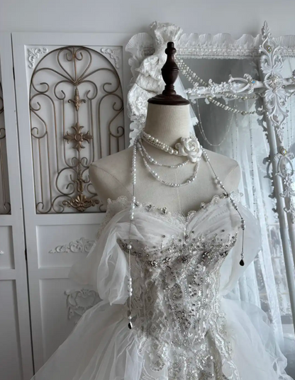 Attractive Off-Shoulder Homecoming Dress White Beading A-Line Birthday Dress GG7433