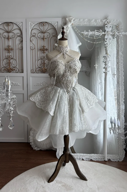 Exquisite Off-Shoulder Homecoming Dress White Beading A-Line Birthday Dress GG7456