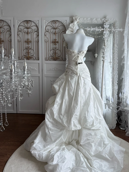 Trendy Halter Neck Wedding Dress Sequins Mermaid Bridal Dress GG7457