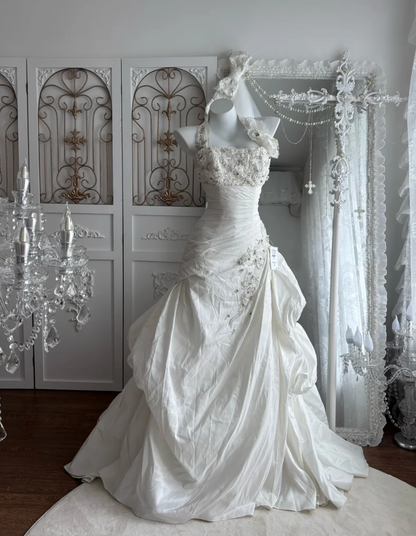 Trendy Halter Neck Wedding Dress Sequins Mermaid Bridal Dress GG7457