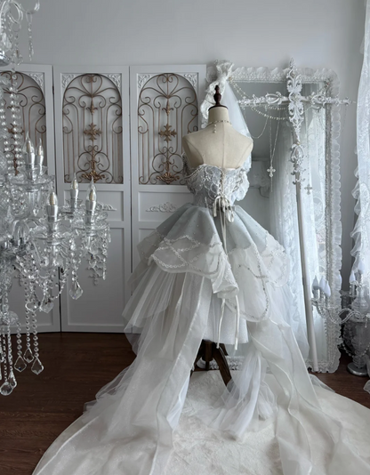 Sparkling Off-Shoulder Homecoming Dress Silver Beading A-Line Birthday Dress GG7460