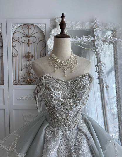 Sparkling Off-Shoulder Homecoming Dress Silver Beading A-Line Birthday Dress GG7460