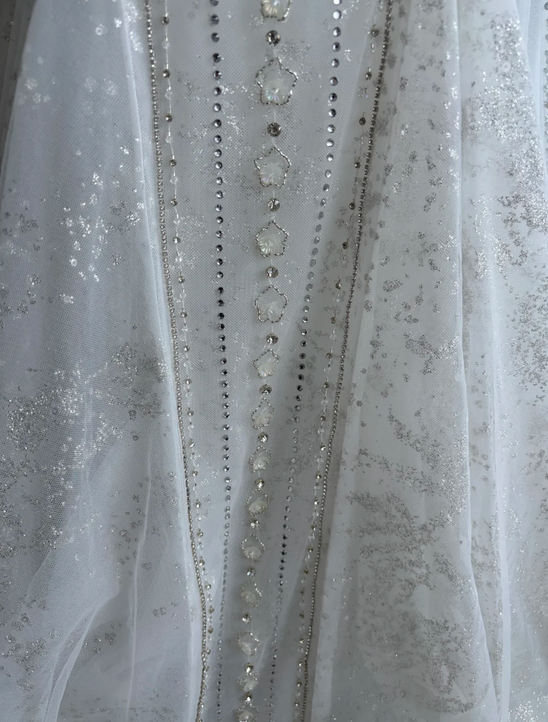 Luxurious Spaghetti Strap Wedding Dress Beading Sequins Mermaid Bridal Dress GG7529