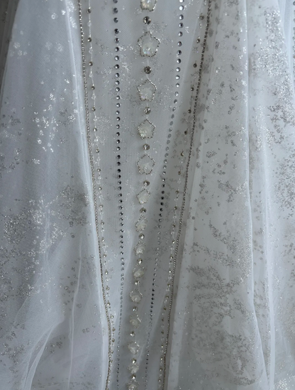 Luxurious Spaghetti Strap Wedding Dress Beading Sequins Mermaid Bridal Dress GG7529