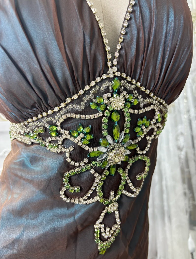 Charming V Neck Prom Dress Black Beading Mermaid Evening Dress GG7571