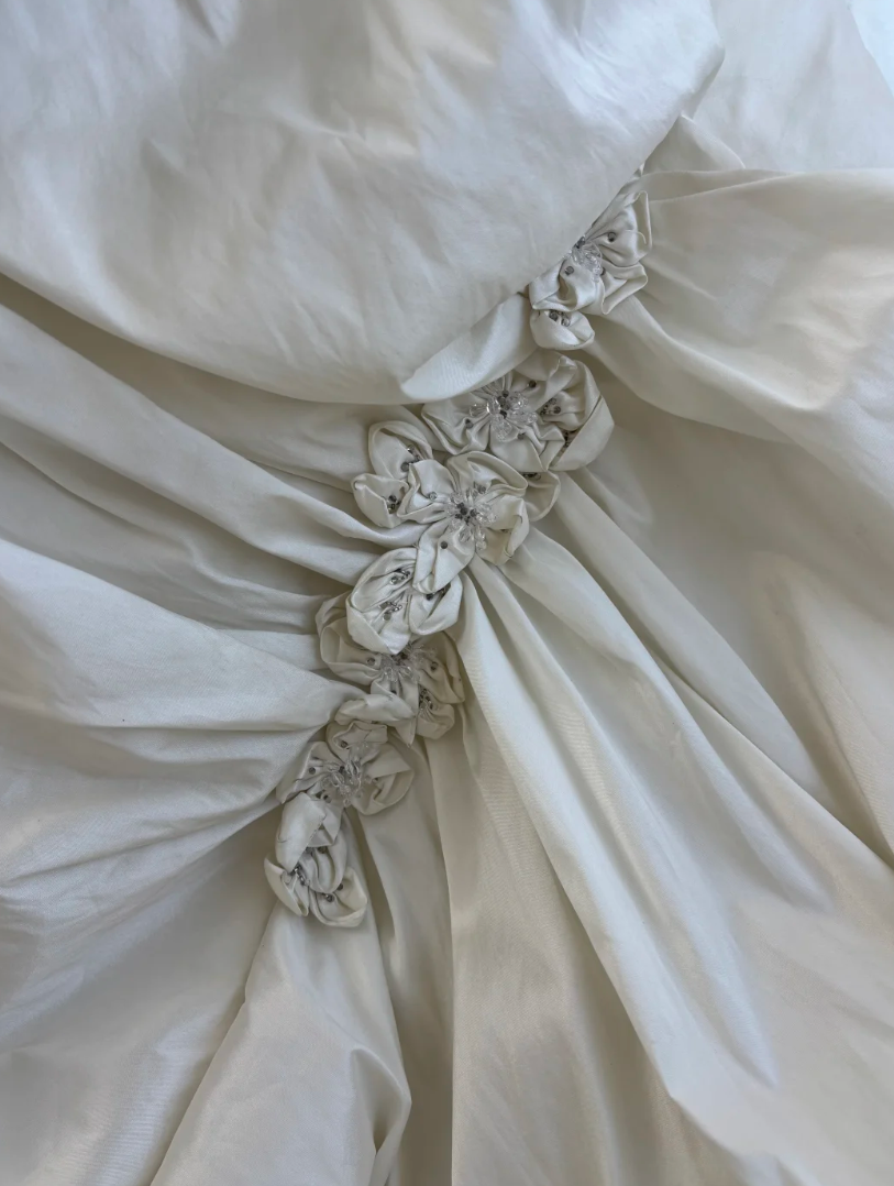 Classical Strapless Wedding Dress Sequins Flowers Mermaid Bridal Dress GG7578