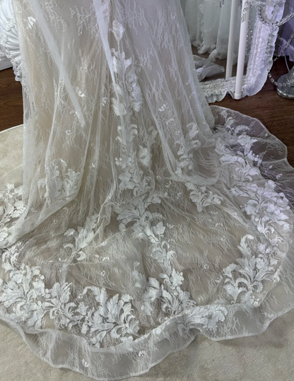 Classical Off The Shoulder Wedding Dress Appliques Sequins Mermaid Bridal Dress GG7586