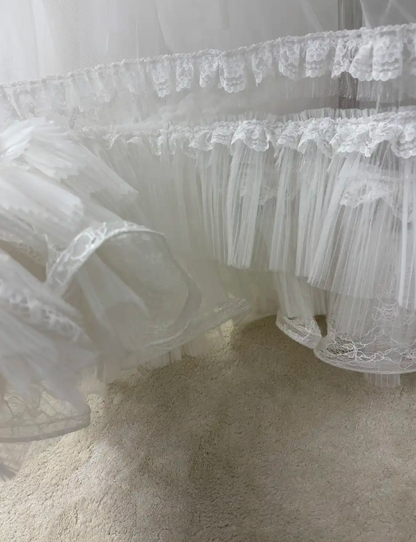 Vintage Square Neck Appliques Wedding Dress Beading Ruffles Tulle Mermaid Bridal Dress GG7594