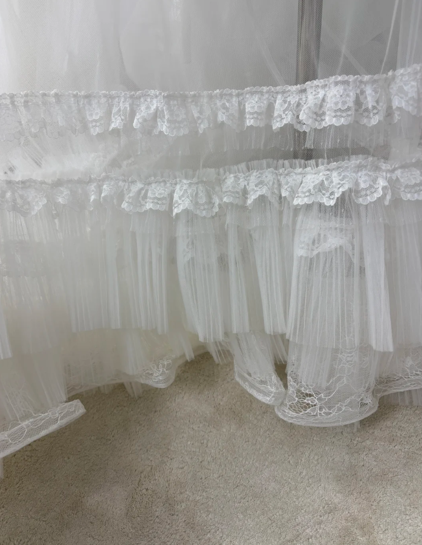Vintage Square Neck Appliques Wedding Dress Beading Ruffles Tulle Mermaid Bridal Dress GG7594
