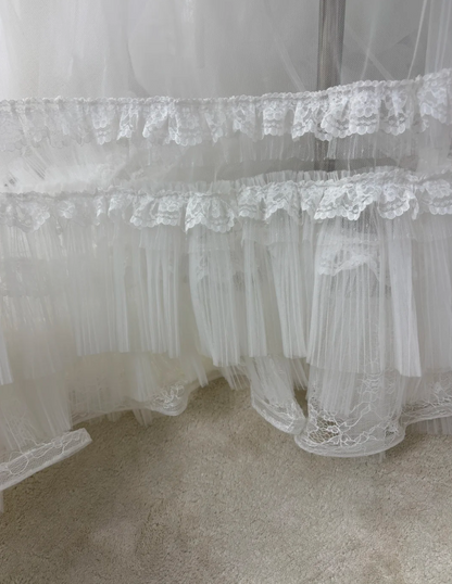 Vintage Square Neck Appliques Wedding Dress Beading Ruffles Tulle Mermaid Bridal Dress GG7594