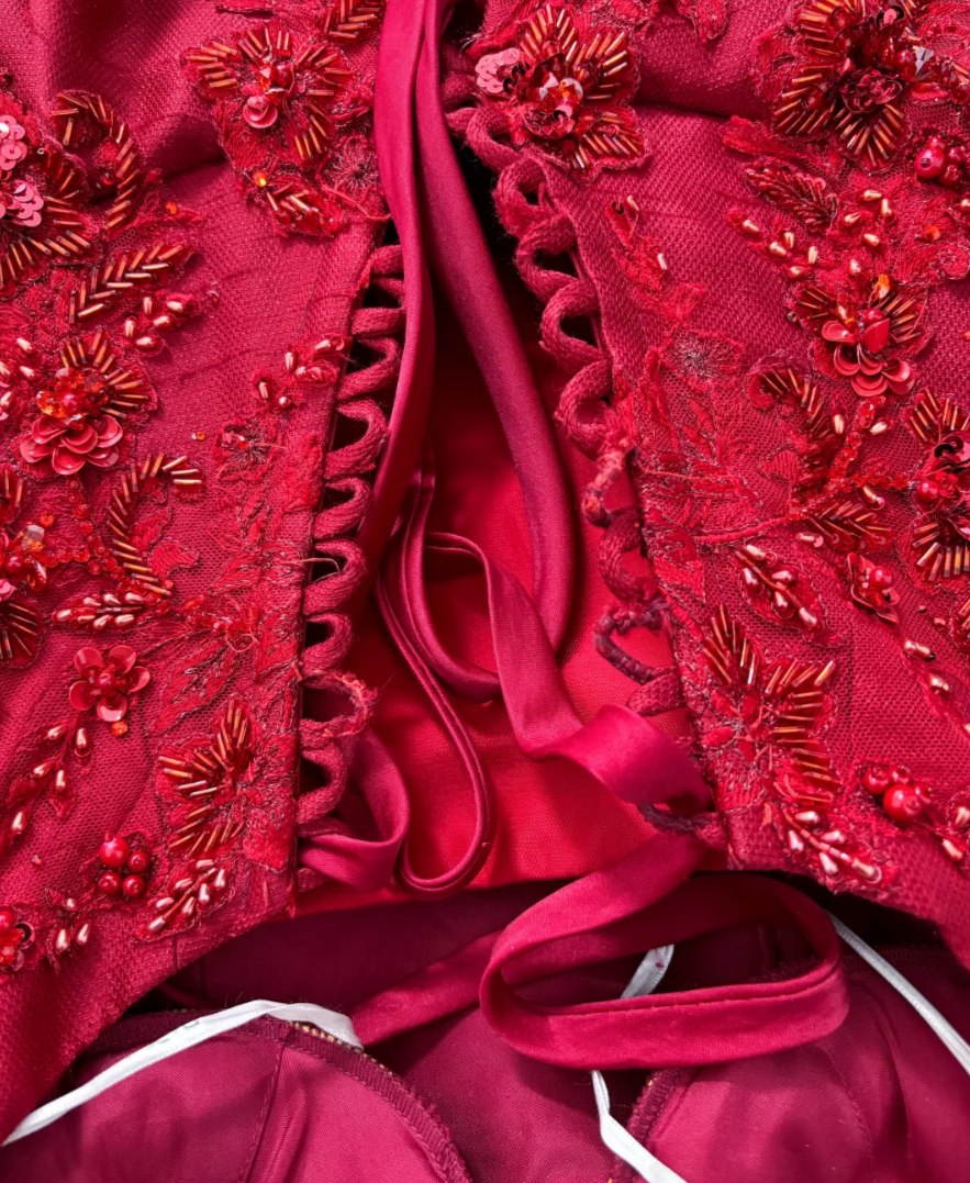Alluring Strapless Red Homecoming Dress Sequins A-Line Birthday Dress GG7597