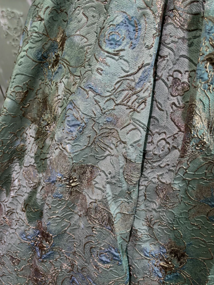 Ornate Off The Shoulder Prom Dress Beading Sequins Jacquard A-Line Evening Dress GG7628