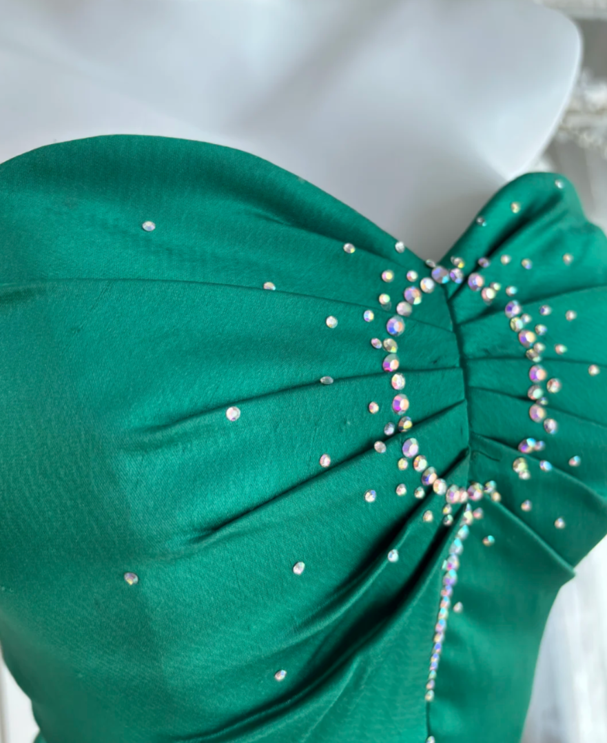 Retro Strapless Green Homecoming Dress Appliques Sequins A-Line Birthday Dress GG7629