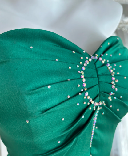 Retro Strapless Green Homecoming Dress Appliques Sequins A-Line Birthday Dress GG7629