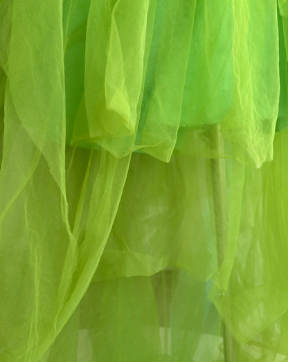Vibrant Halter Neck Sequins Prom Dress Green Tulle A-Line Evening Dress GG7636