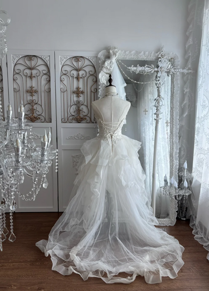 Glam Strapless White Tulle Homecoming Dress Appliques Sequins A-Line Birthday Dress GG7641