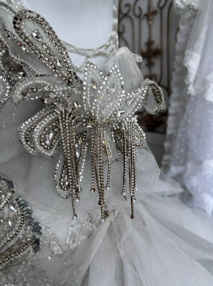 Classical Off The Shoulder Wedding Dress With Train Beading Sequins Mermaid Bridal Dress GG7644