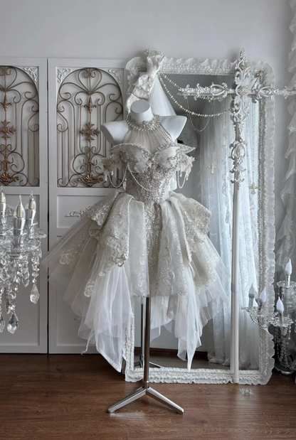 Exquisite Halter Neck Homecoming Dress Beading Tulle A-Line Birthday Dress GG7647