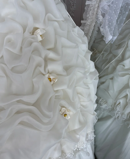 Unique Strapless Wedding Dress Rhinestones Appliques A-Line Bridal Dress GG7664
