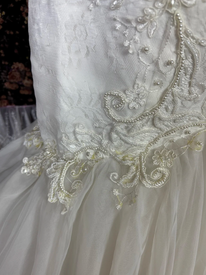 Trendy Square Neck Wedding Dress Appliques Beading Mermaid Bridal Dress GG7674