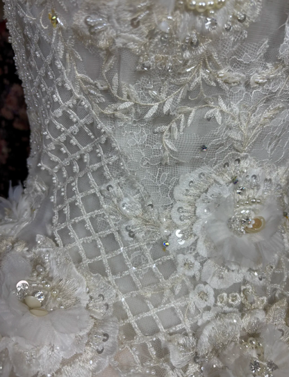 Classical Off The Shoulder Wedding Dress Beading Sequins A-Line Bridal Dress GG7677