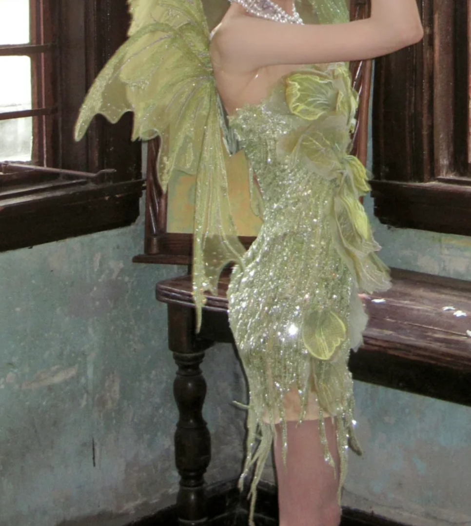 Shiny Strapless Green Homecoming Dress Pastel Sequins Sheath Birthday Dress GG7769