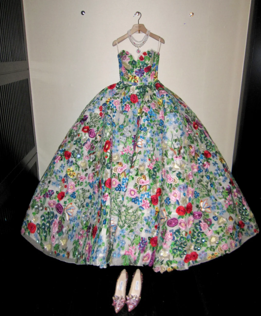 Fascinating Strapless Prom Dress Sequins Floral A-Line Evening Dress GG7829