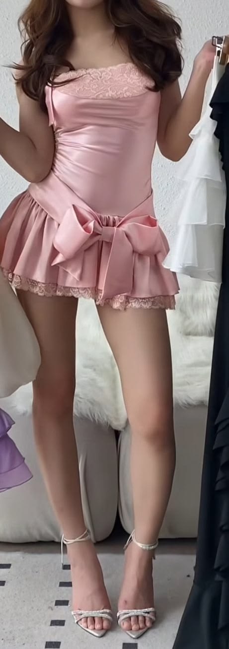 Playful Spaghetti Straps Homecoming Dress Pink Satin A-Line Birthday Dress GG7836