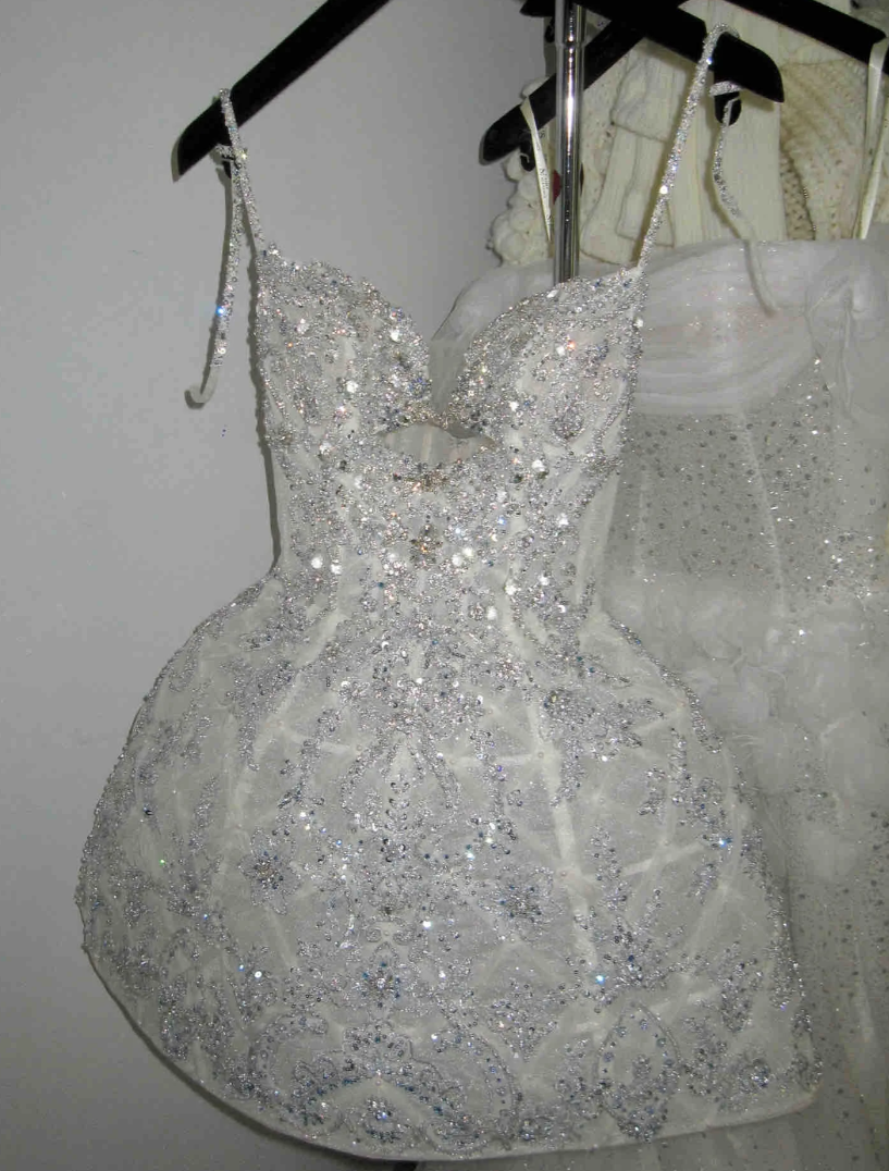 Shiny Spaghetti Straps Homecoming Dress White Sequins Beaded A-Line Birthday Dress GG7848