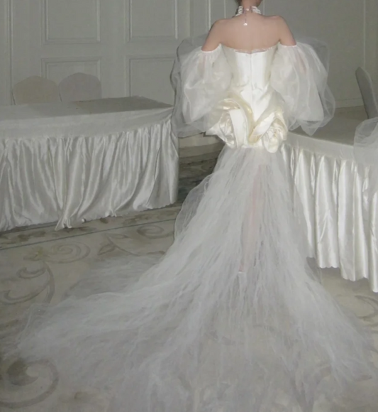 Fascinating Strapless Homecoming Dress White Satin Floral A-Line Birthday Dress GG7849