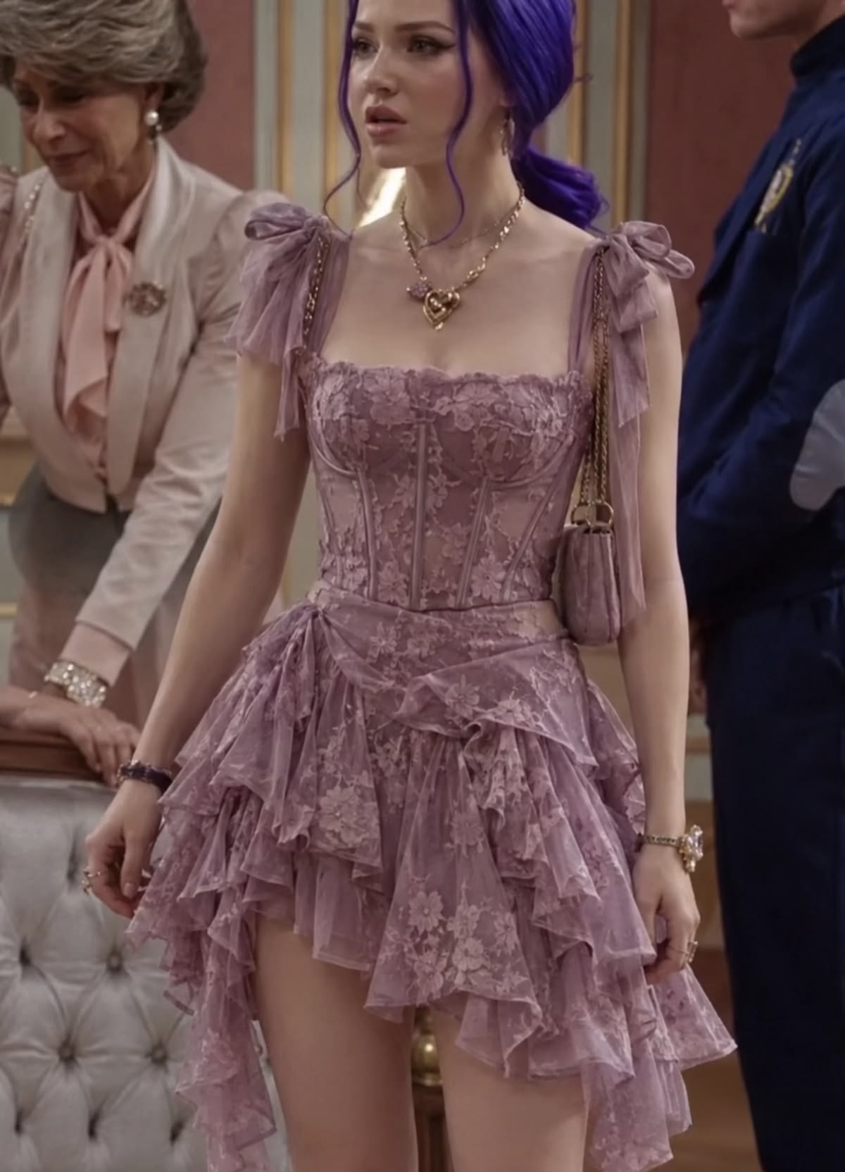 Alluring Spaghetti Straps Homecoming Dress Purple Lace A-Line Birthday Dress GG7871