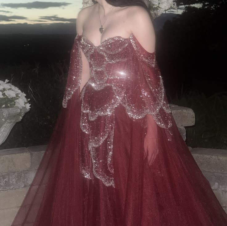 Glittering Off The Shoulder Prom Dress Sequins Tulle A-Line Evening Dress GG7879