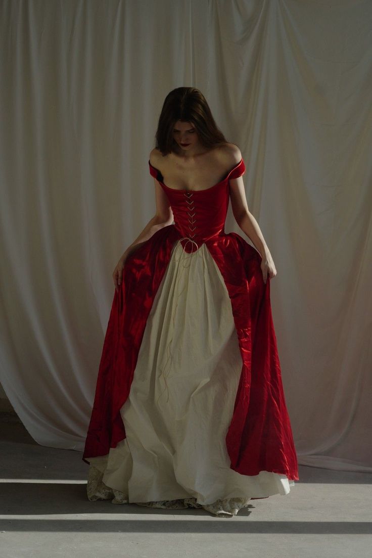 Sleek Off The Shoulder Prom Dress Red Satin Lace-Up A-Line Evening Dress GG7885