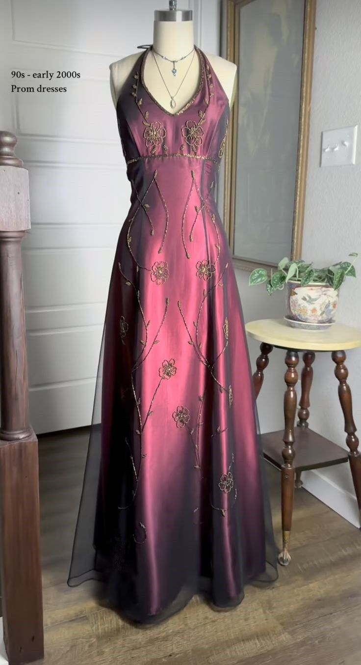 Glamorous Halter Neck Prom Dress Black Beading A-Line Evening Dress GG7959