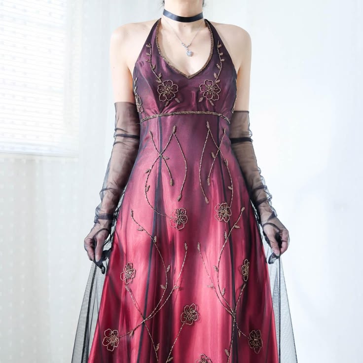 Glamorous Halter Neck Prom Dress Black Beading A-Line Evening Dress GG7959