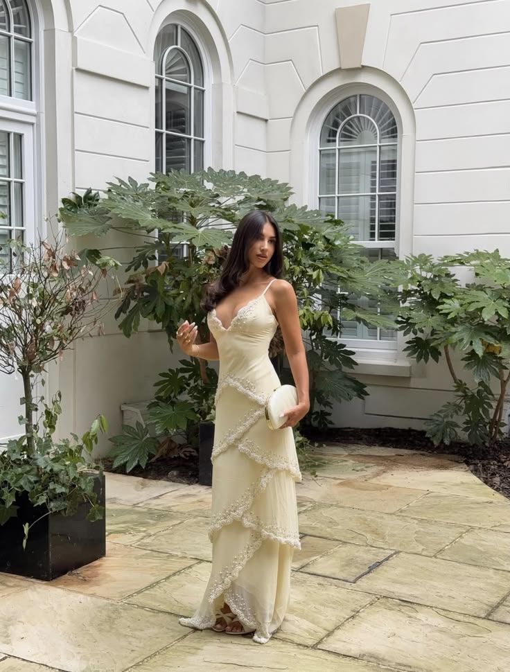 Playful Spaghetti Straps Prom Dress Ivory Beading Mermaid Evening Dress GG7976
