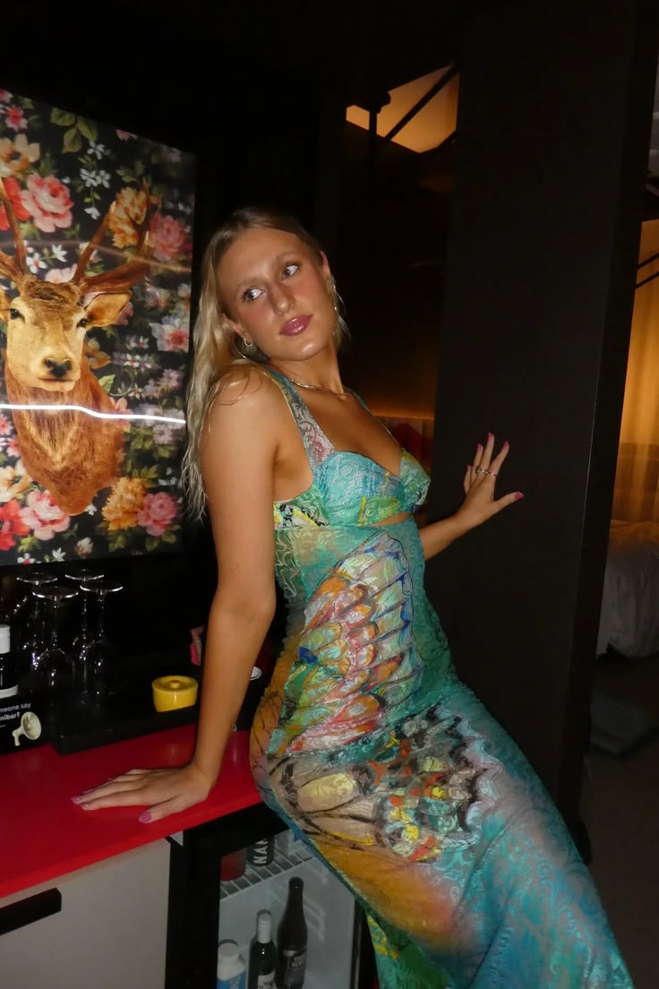 Vintage Spaghetti Straps Prom Dress Floral Sequins Mermaid Evening Dress GG8011