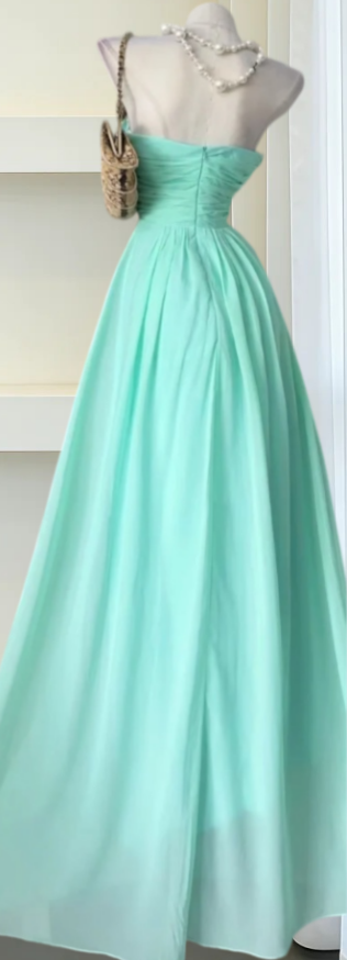 Enchanting Strapless Prom Dress Mint Green A-Line Evening Dress GG8021
