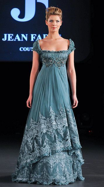 Vintage Square Neck Blue Prom Dress Lace Beaded A-Line Evening Dress GG8084