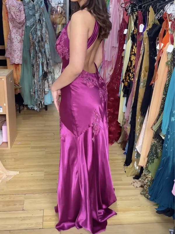 Gorgeous Spaghetti Straps Prom Dress Sequins Backless Mermaid Evening Dress GG8087