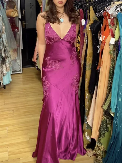 Gorgeous Spaghetti Straps Prom Dress Sequins Backless Mermaid Evening Dress GG8087