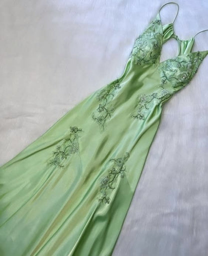 Gorgeous Spaghetti Straps Prom Dress Sequins Backless Mermaid Evening Dress GG8087