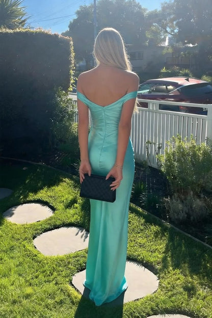 Unique Off The Shoulder Prom Dress Satin Mermaid Evening Dress GG8151