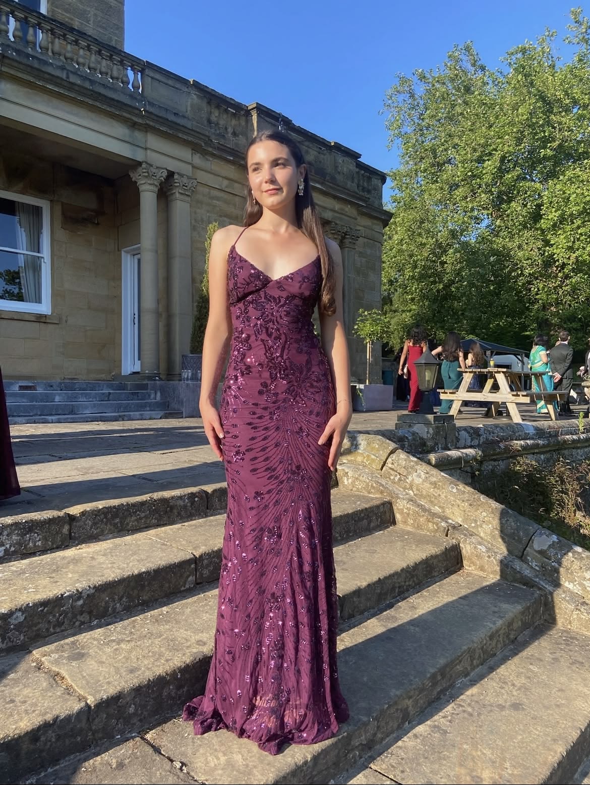 Enchanting Halter Neck Prom Dress Purple Beading Mermaid Evening Dress GG8155