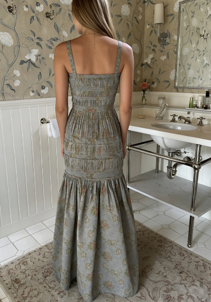 Graceful Mermaid Square Satin Printing Long Prom Dress,Evening Dress GG900